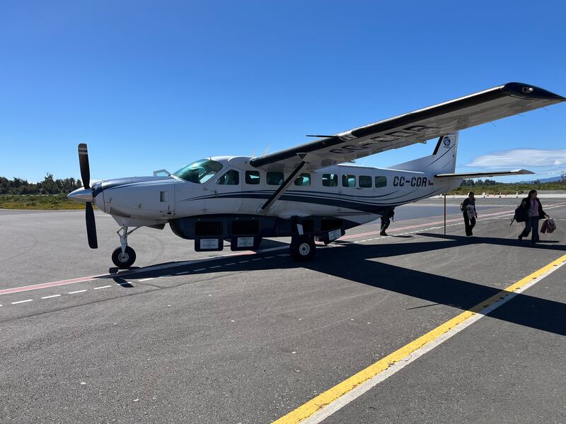 The flight from Puerto Montt to Chaitén offers superb views of the Gulf of Ancud and the mountains of northern Patagonia. Photograph: Dan Griffin