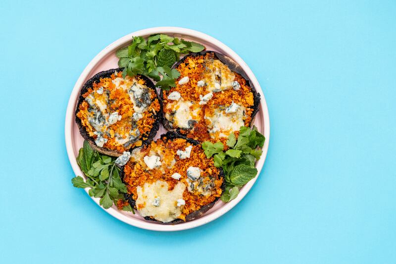 Stuffed mushroom with nduja and Cashel Blue