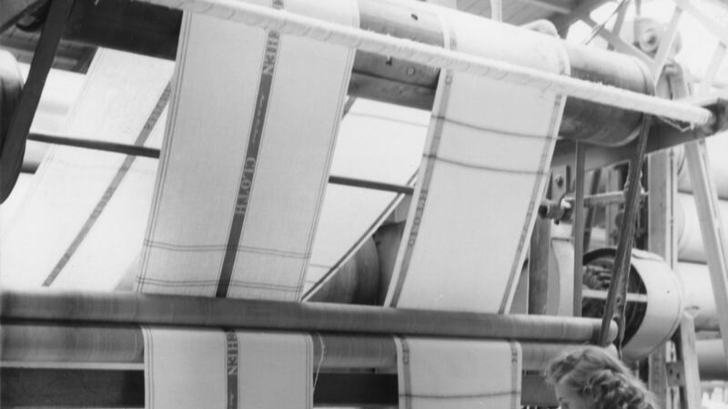 A Belfast linen factory in the 1940s.