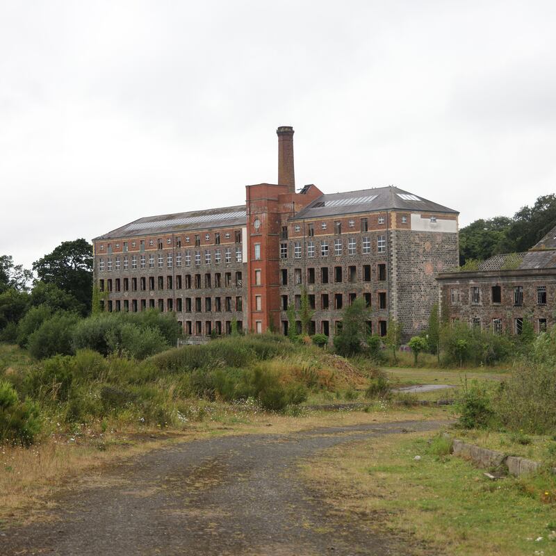 An abandoned mill in Gilford, in Co Down, which lies at the heart of the Linen Triangle, once the cradle of the North’s defining industry, and the Murder Triangle, an area devastated by paramilitary violence. Photograph: Bryan O’Brien