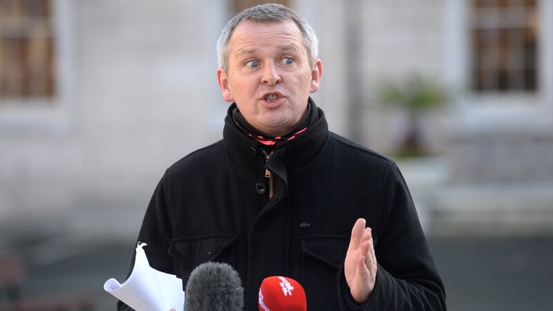People Before Profit TD Richard Boyd Barrett criticises the Government for not providing funds for the former Debenhams employees for fear of setting a precedent. Photograph: Dara Mac Donaill