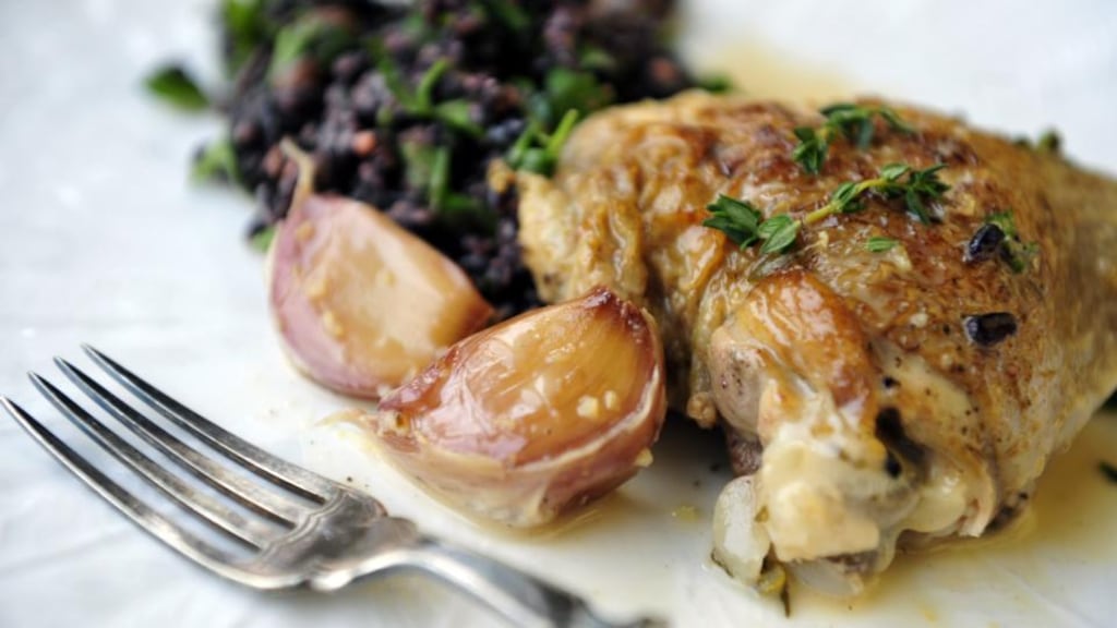 Domini Kemp’s Lemon Chicken with wild rice. Photograph: Aidan Crawley