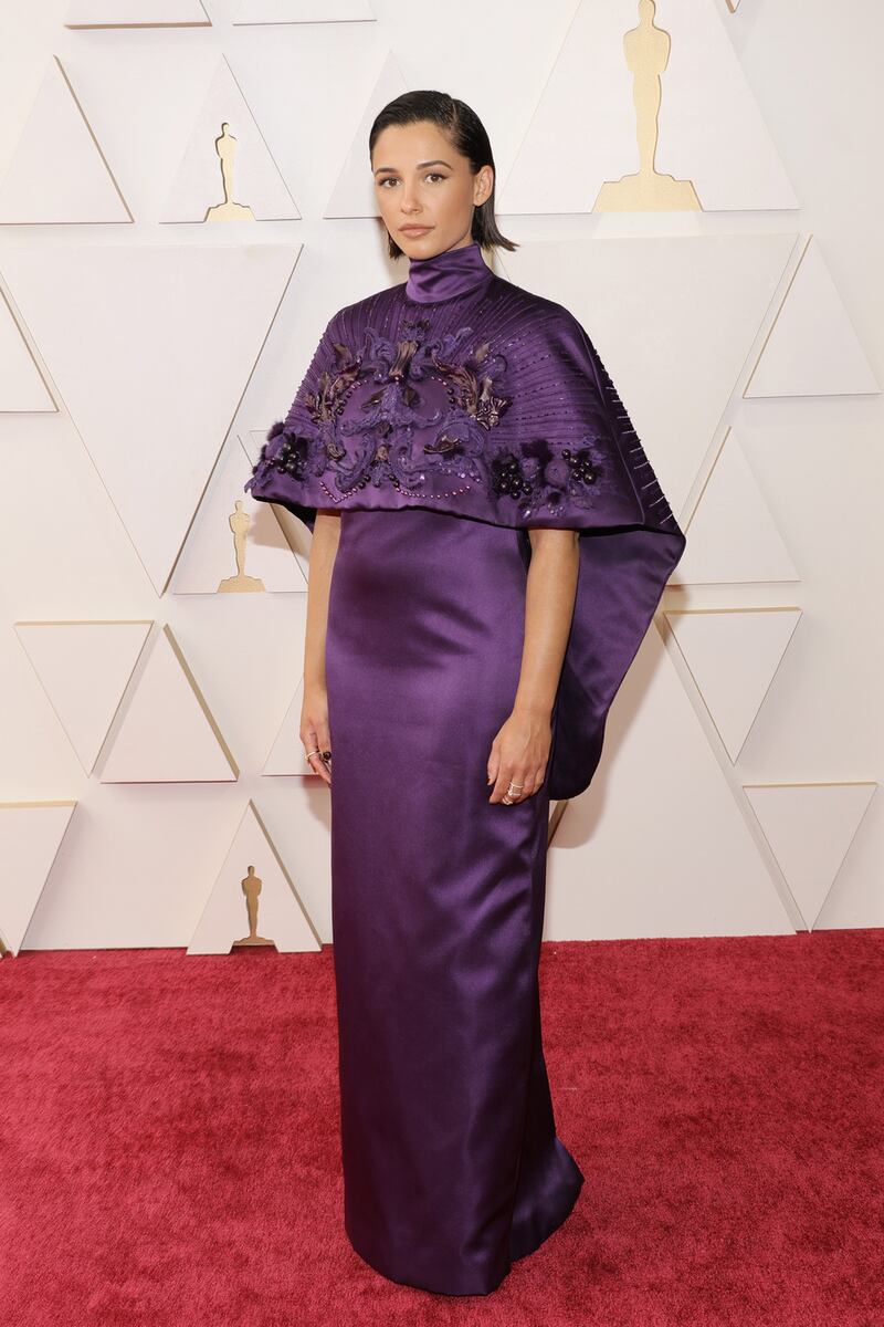 HOLLYWOOD, CALIFORNIA - MARCH 27: Naomi Scott attends the 94th Annual Academy Awards at Hollywood and Highland on March 27, 2022 in Hollywood, California. (Photo by Mike Coppola/Getty Images)