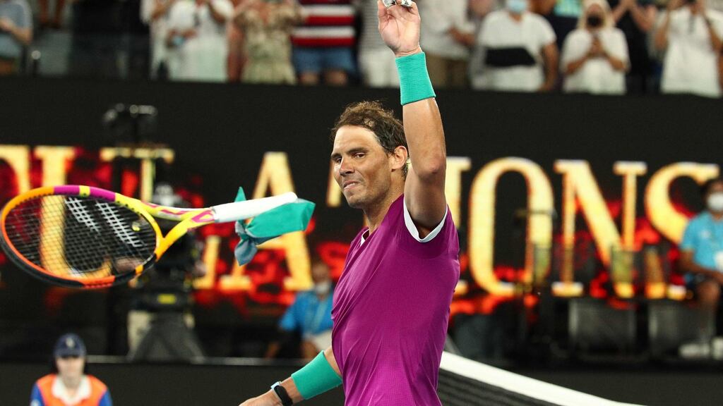 Rafael Nadal is into the Australian Open final. Photograph: Aaron Francis/Getty/AFP