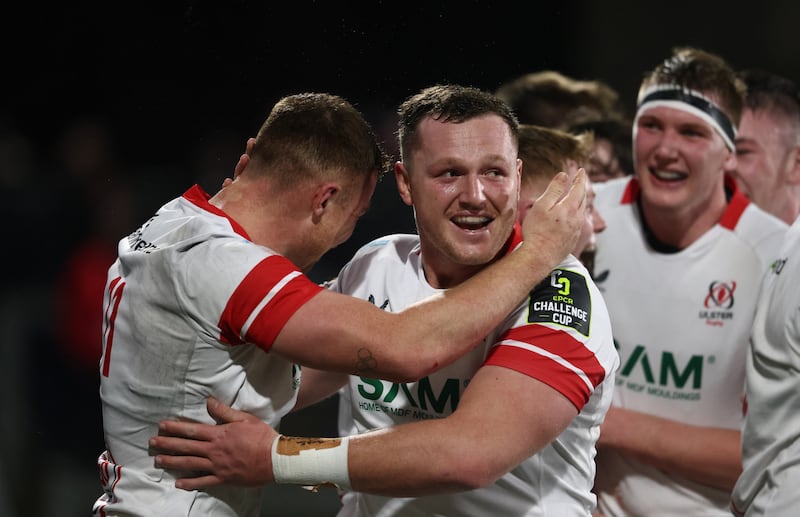 Australian loosehead prop Angus Bell makes his first star for Ulster at the Aviva Stadium. Photograph: Peter Morrison/PA Wire