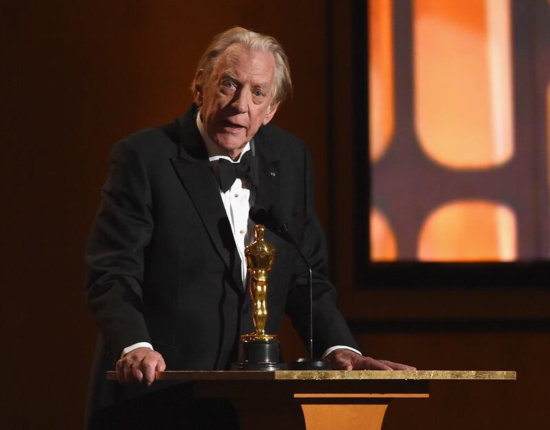 Donald Sutherland, receiving an honorary Oscar in 2017. Photograph:  Kevin Winter/Getty Images