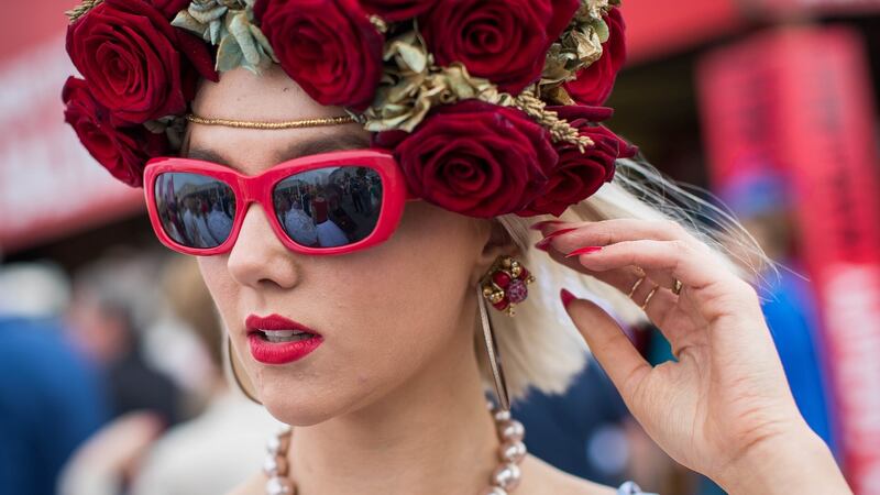 Ellie Connolly from Blackrock, Louth at the Galway Races. Photograph: Ryan Byrne/Inpho