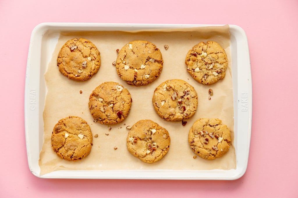 Mark Moriarty's white chocolate and pecan cookies – the perfect midweek snack. Photograph: Harry Weir