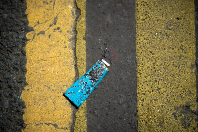 A disposable vaping device discarded on a roadway. Photograph: Christopher Furlong/Getty 