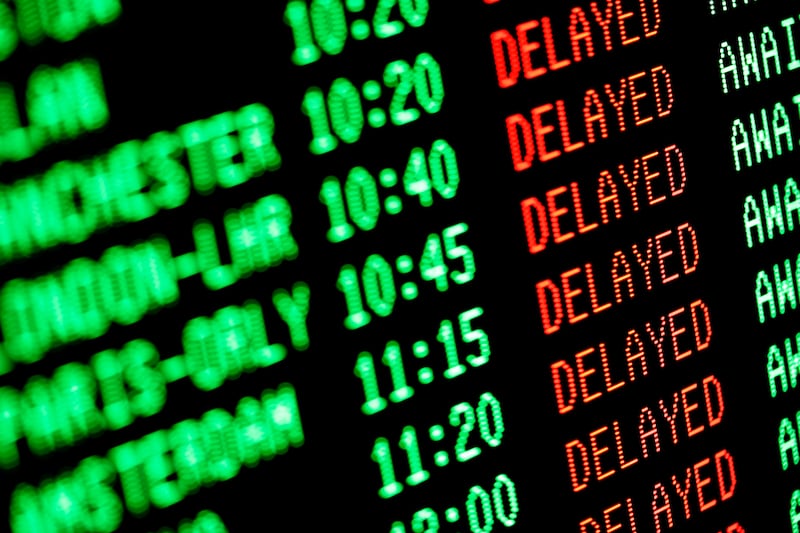 Keep your cool and breathe if your flight is cancelled or delayed. Photograph: iStock
