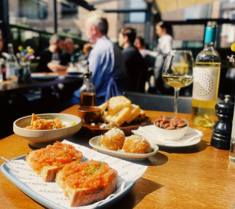 Asador's €49 deal offers your choice of a bottle of red or white wine, served with your choice of five small plates