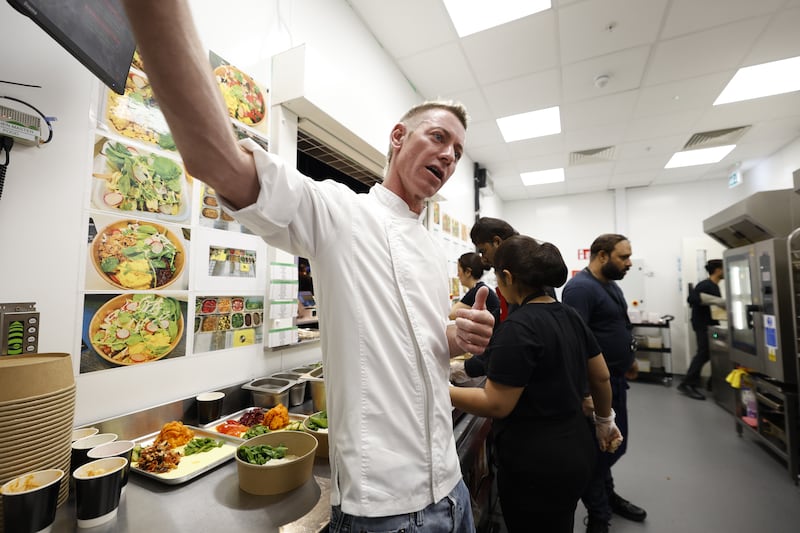 Dave Murray of Kylemore in the Kimbok and Boxx shared kitchen, T1. Photograph: Nick Bradshaw