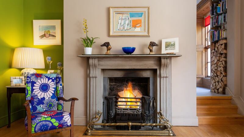 The original Portland stone fireplace