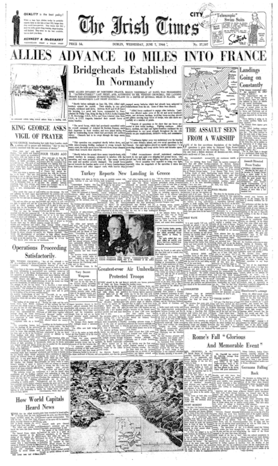 The Irish Times: front page June 7th, 1944