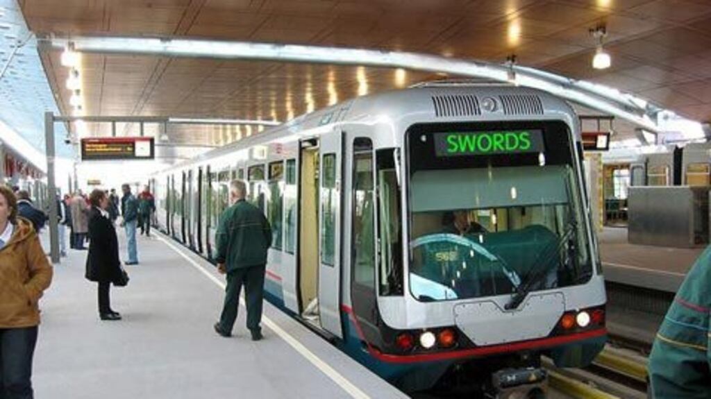 Computer generated image showing a Metro North train arriving at Swords station. Two Dublin local authorities are to begin the process of refunding almost €20 million received in development levies for the scrapped rail line.