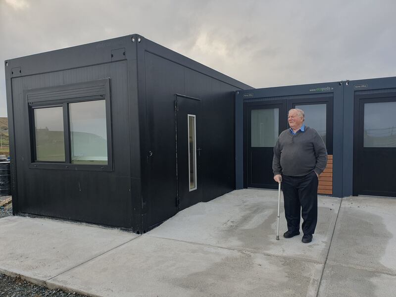 Bernard McCabe outside the recently built medical hub on Clare Island