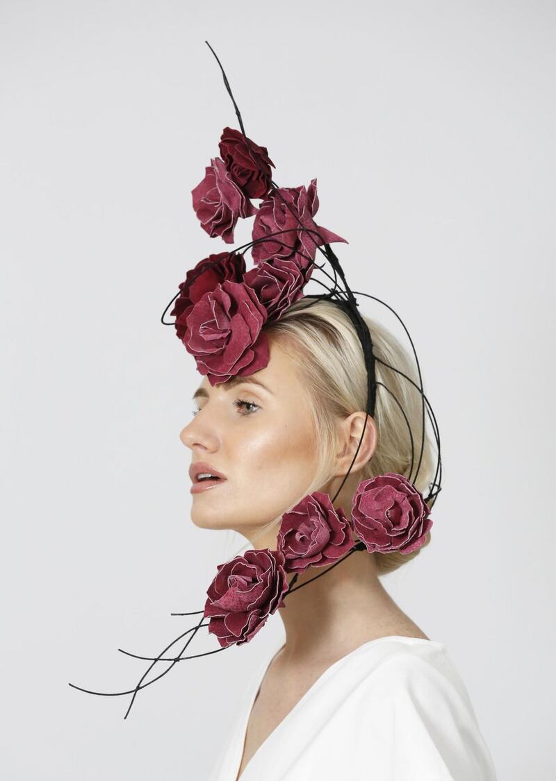 Handmade suede roses on sculpted wire frame €545 by Michelle Kearns.