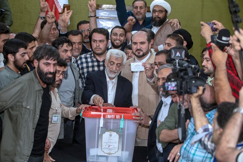Saeed Jalili, a hardline former nuclear negotiator, was beaten by Masoud Pezeshkian. Photograph: AP