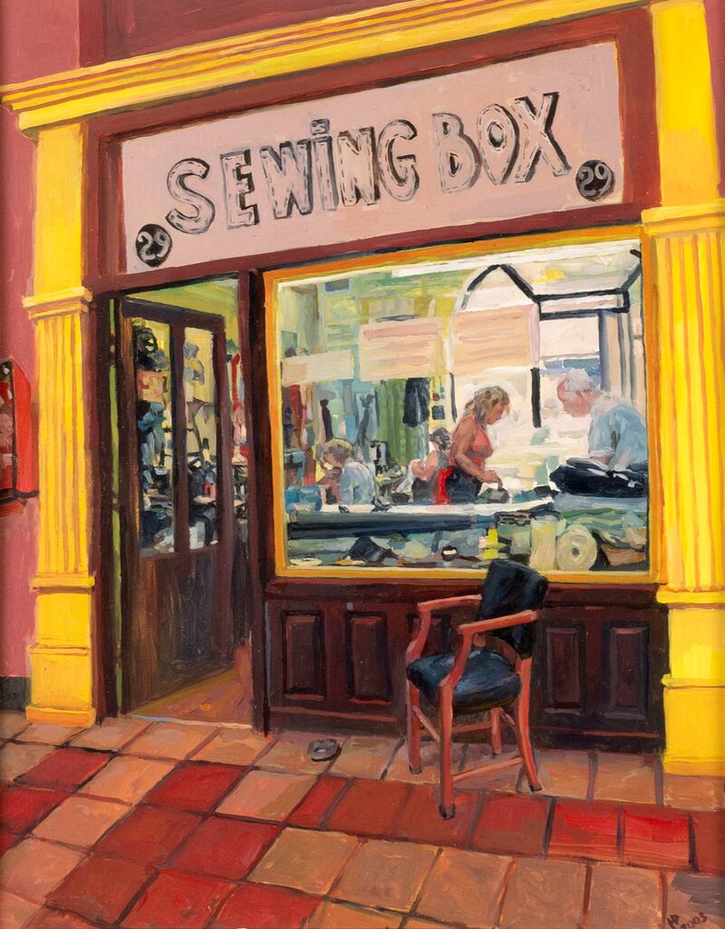 Sewing Box Shop by Hector McDonnell (€1,000-€1,500), Whyte’s.