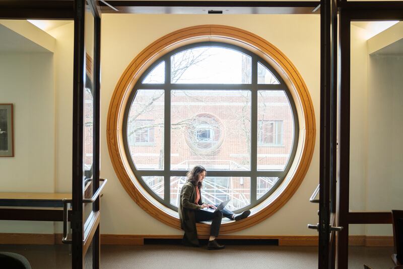 Lizzie Shackney, a law and design student at the University of Pennsylvania. She sees both the value and limitations in artificial intelligence tools.  Photograph: Steve Legato/The New York Times
