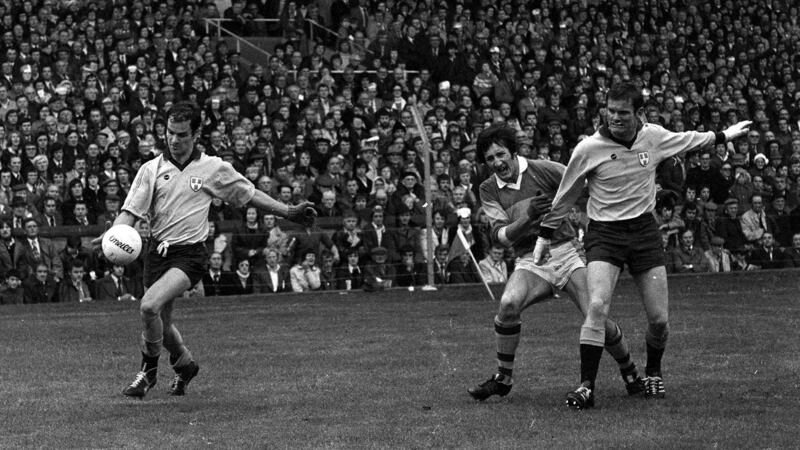 Tony Hanahoe in action for Dublin against Kerry during the 1975 All-Ireland final. Photograph:  Connolly Collection/Sportsfile