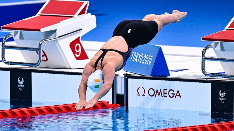 Nicole Turner of Ireland competing in the Women’s S6 50m Freestyle final at the Tokyo Aquatic Centre on day one of the Tokyo 2020 Paralympic Games on Wednesday.  Photograph: Sam Barnes/Sportsfile