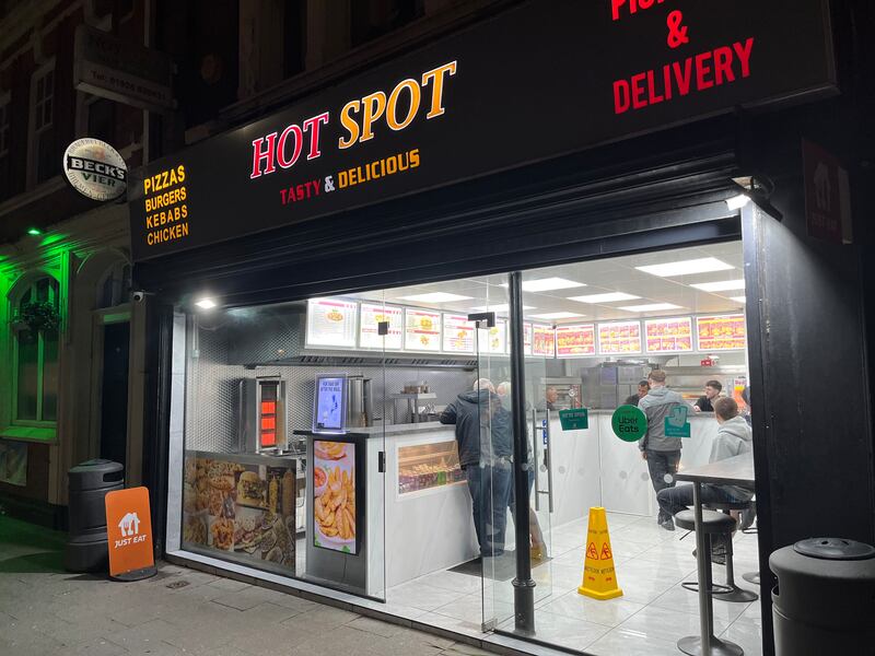 The Hot Spot kebab house in Warrington, favoured by darts player Luke Littler.  Photograph: Mark Paul