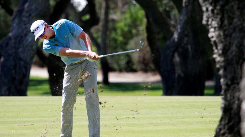 John Catlin plays a shot during the final round of the  Andalucia Masters at  Valderrama. Photograph: A Carrasco Ragel/EPA