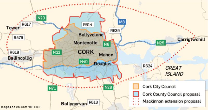 The boundary extension would see the population of Cork city increase to over 200,000.