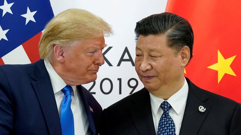 Donald Trump and Chinese leader Xi Jinping: The US president has oscillated widely in its approach to China.  Photograph: Kevin Lamarque/Reuters