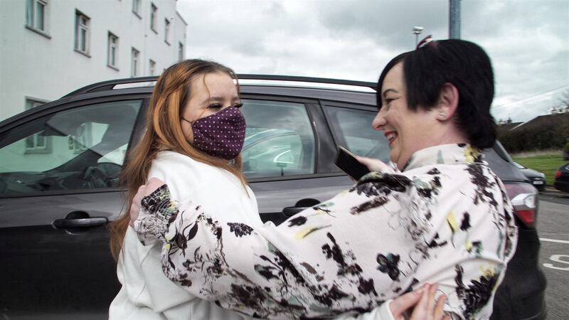 Rebecca and her mum in V Day
