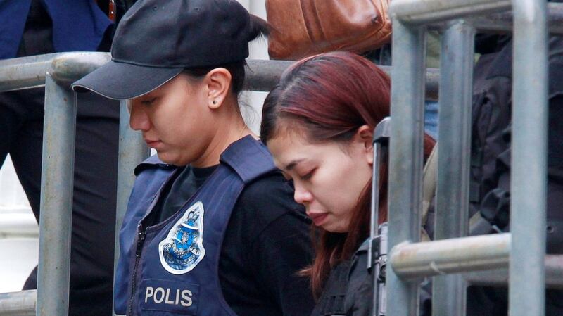 Indonesian Siti Aishah leaves a Sepang court after she was charged with the murder of  Kim Jong-nam. Photograph: Reuters