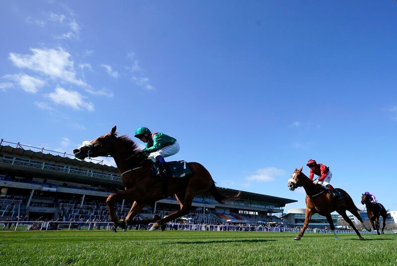 Tarima and jockey Chris Hayes winning at Leopardstown. Photograph: Niall Carson/PA Wire