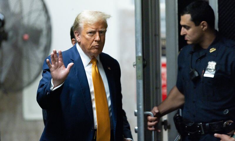 Former US President Donald Trump  walks to the courtroom following a break in his Manhattan trial. Photograph: Justin Lane/AFP via Getty Images