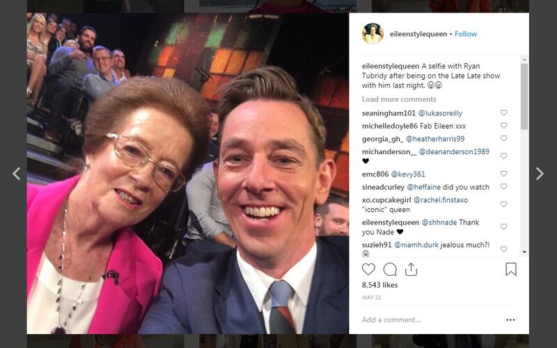 Instagram: Eileen Style Queen with Ryan Tubridy on The Late Late Show