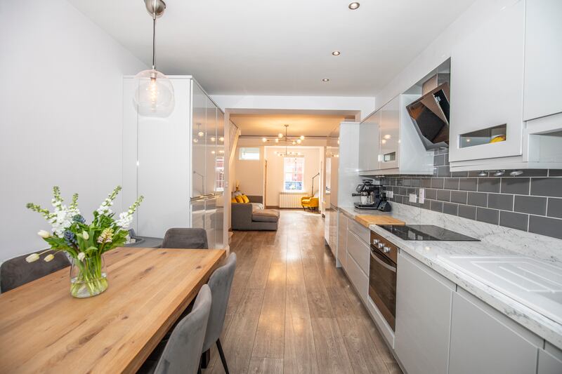 Kitchen and dining area. Photograph: Derek Skehan