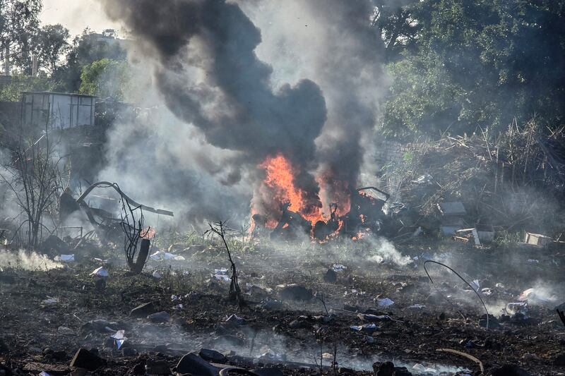 First aid responders rush to the site of an Israeli air strike that targeted the southern Lebanese city of Tyre on March 6th. Photograph: Kawnat Haju/AFP via Getty