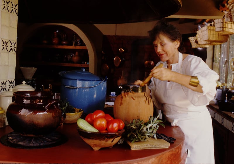 At home in the kitchen: Diana Kennedy in her house in Zitacuaro, in Mexico, in 1989. Photograph: Ann Summa/Getty
