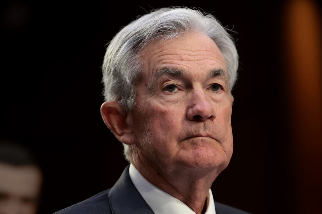 Jay Powell, the Federal reserve's chairman, has warned that the central bank is prepared to switch back to bigger interest rate rises if the US economy continues to grow too quickly, in remarks prepared for a high-stakes congressional appearance on Tuesday. Photograph: Win McNamee/Getty Images