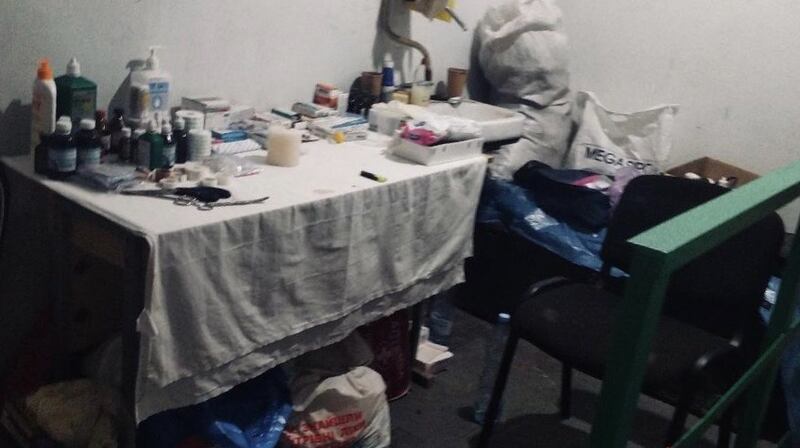Olena, a Ukrainian military nurse, told her daughter Lesia that this was the makeshift medical point where she treated people in the besieged Azovstal factory in Mariupol. Photograph courtesy of Lesia