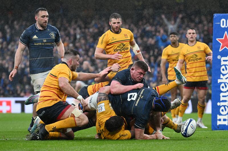 Star ex-pupil: Ryan Baird was one of seven former St Michael's players in Leinster's squad when they beat Ulster on Saturday. Photograph:  Charles McQuillan/Getty Images