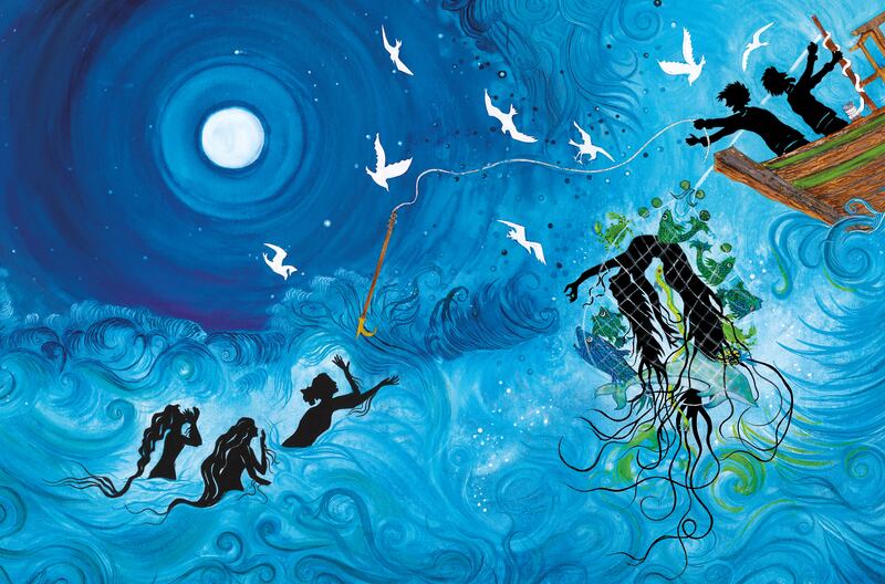An illustration by Tamsin Roswell from The Seamaiden’s Odyssey by Berlie Doherty