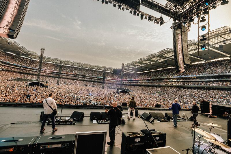 Live 25: Oasis on stage at Croke Park. Photograph: Big Brother Recordings