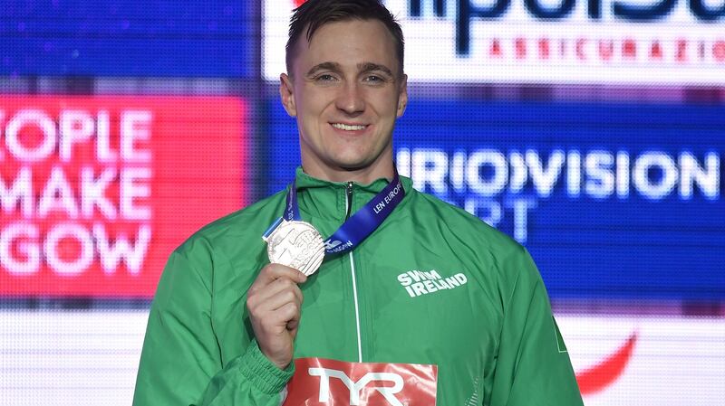 Shane Ryan with his bronze medal in Glasgow. Photograph: Andrea Staccioli/Inpho