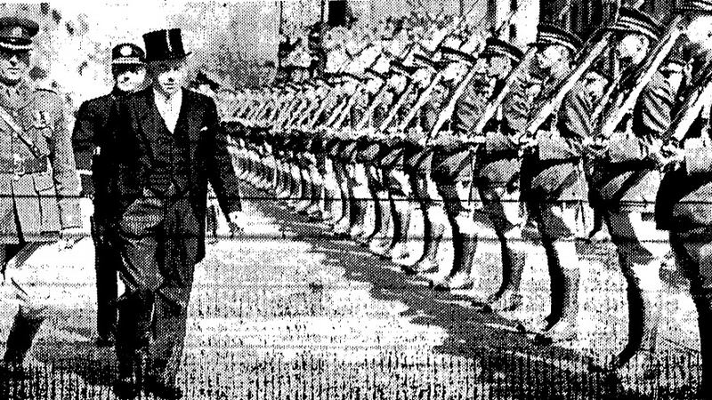 Times PictorIal, April 23rd: Taoiseach John A Costello inspects the guard of honour