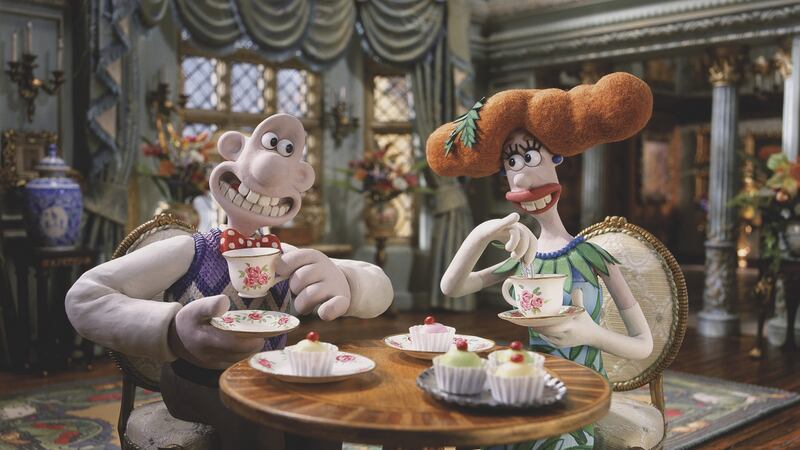 Wallace is smitten with Lady Tottington in Wallace & Gromit: The Curse of Were-Rabbit