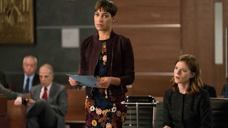The Good Fight starring  Cush Jumbo as Lucca Quinn and  Rose Leslie as Maia Rindell. Photograph:  Patrick Harbron/CBS/Getty