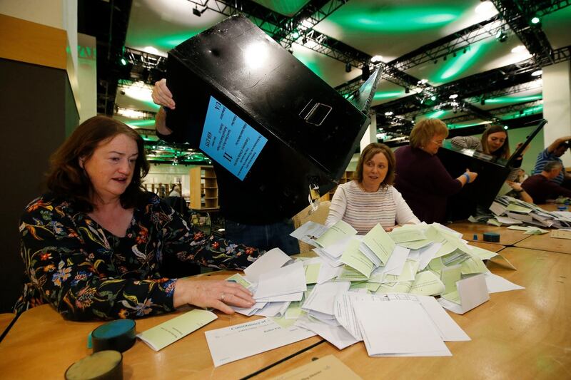 Counting begins in this year's presidential election at the Dublin city count centre on Saturday. Photograph: Nick Bradshaw/The Irish Times
