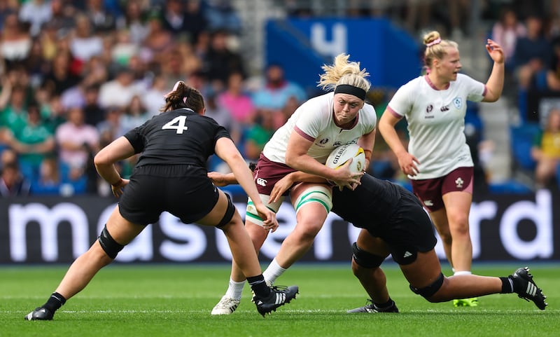 Ireland's Sam Monaghan during the pool game against New Zealand last Sunday. Photograph: Ben Brady/Inpho