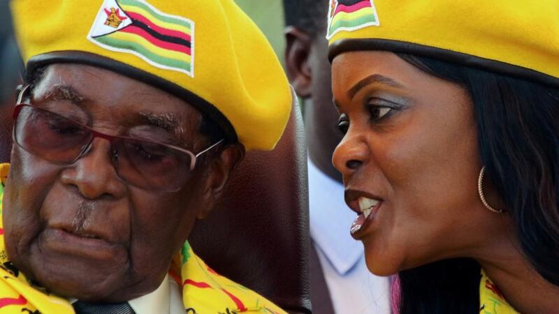 Zimbabwean coup: Robert and Grace Mugabe at a Zanu-PF rally on November 8. Photograph: Philimon Bulawayo/Reuters